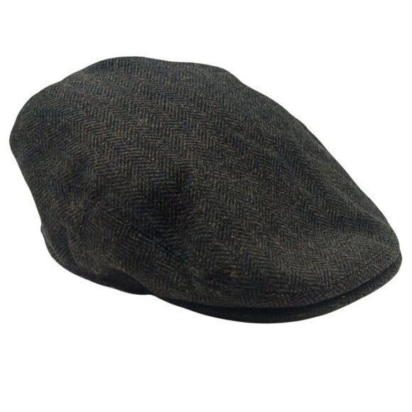 Voboom Mens Herringbone Wool Blend Flat Ivy Newsboy Cap Medium Classic - Picture 3 of 7